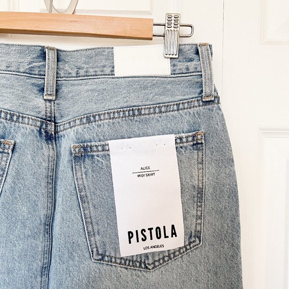 ✨ NWT ✨ Pistola - Alice Denim Midi Skirt - Brooklyn Wash - size 28 - Picture 13 of 14